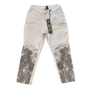 DG2 by Diane Gilman NWT grey paisley jeans, 0P 🔵